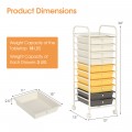 Rolling Storage Cart Organizer with 10 Compartments and 4 Universal Casters - Gallery View 38 of 66